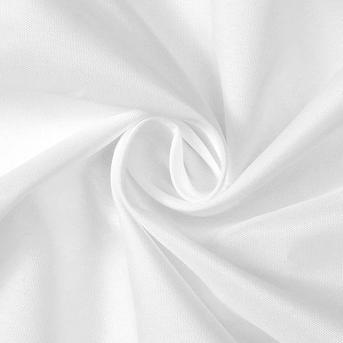 N&Y HOME Fabric Shower Curtain Liner Wide and Long 78 x 78 inches, Hotel Quality, Washable, Water Repellent, White Bathroom Curtains with Grommets, 78x78