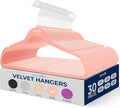 SereneLife 30 Pack Velvet Hangers – Non-Slip Clothes Hangers with Heavy Duty Design, Slim Space-Saving Coat Hangers with 360° Swivel Hook, Strong Lightweight Closet Organizer Set for Clothes (Pink)