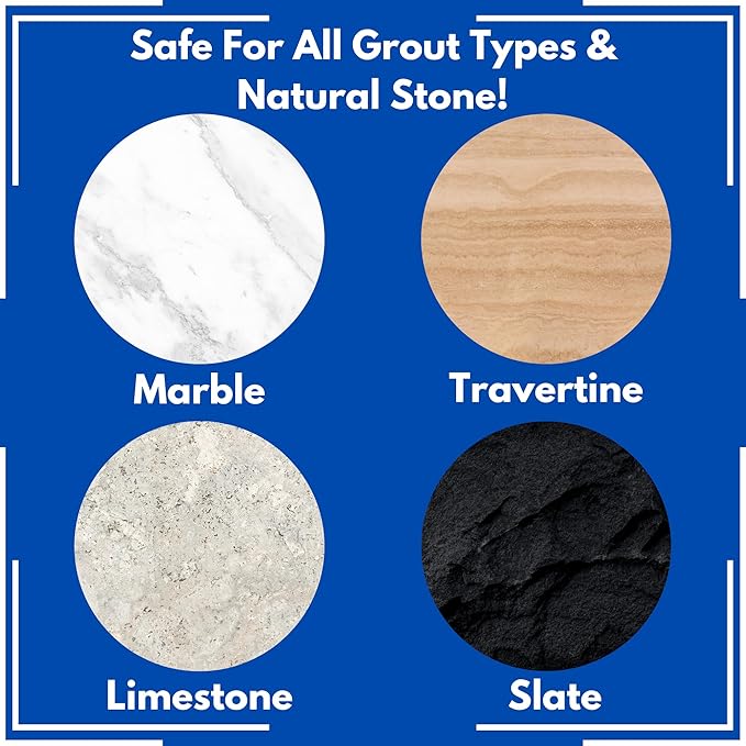 Granite Plus (Cleaner & Sealer) Deep Cleans & Seals All Natural Stone Countertops + Ultimate Grout Cleaner with Brush – Safe for Natural Stone - Acid Free - Lifts Dirt & Stains (2pack)