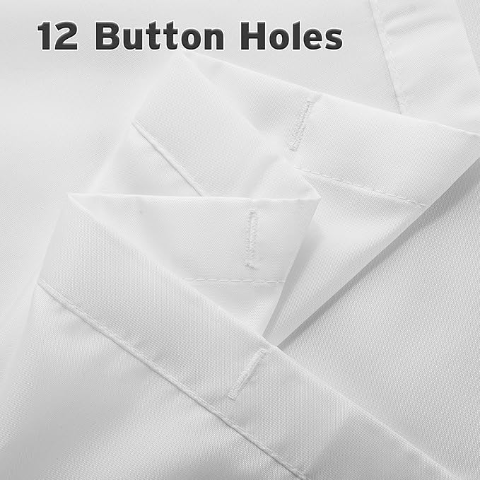 Titanker Fabric Shower Curtain Liner Washable, 72 x 65 Inches, White Shower Liner Fabric with 2 Magnets, Bathroom Polyester Shower Liner Waterproof Soft Lightweight, White