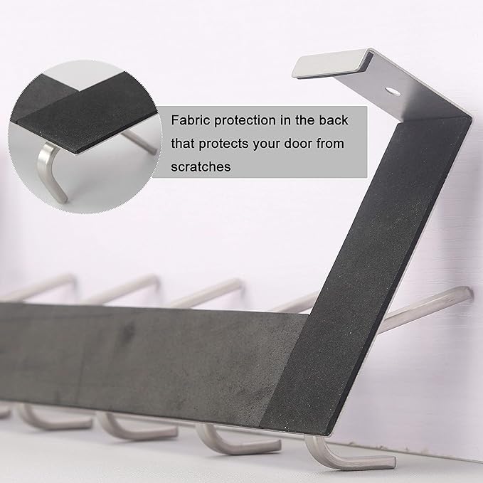 WEBI Over The Door Hook White,Over The Door Towel Rack,Door Hanger,Door Coat Towel Hanger,Door Coat Rack for Hanging Clothes,Jacket,Back of Bathroom,2 Packs