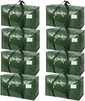 TICONN 8 Pack Extra Large Moving Bags Heavy Duty with Zippers & Carrying Handles, Durable Storage Bags Moving Boxes for Closet Organizers and Storage (8 Pack, Olive)