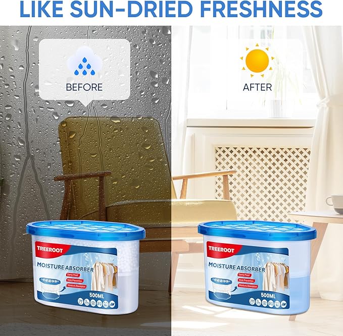 16 Pack Moisture Absorbers, 10.6 OZ Humidity Absorber Bucket, Moisture Absorbers for Closet, Dehumidifier Bucket for Wardrobes, Kitchens and Bathrooms, Fragrance Free Humidity Absorber