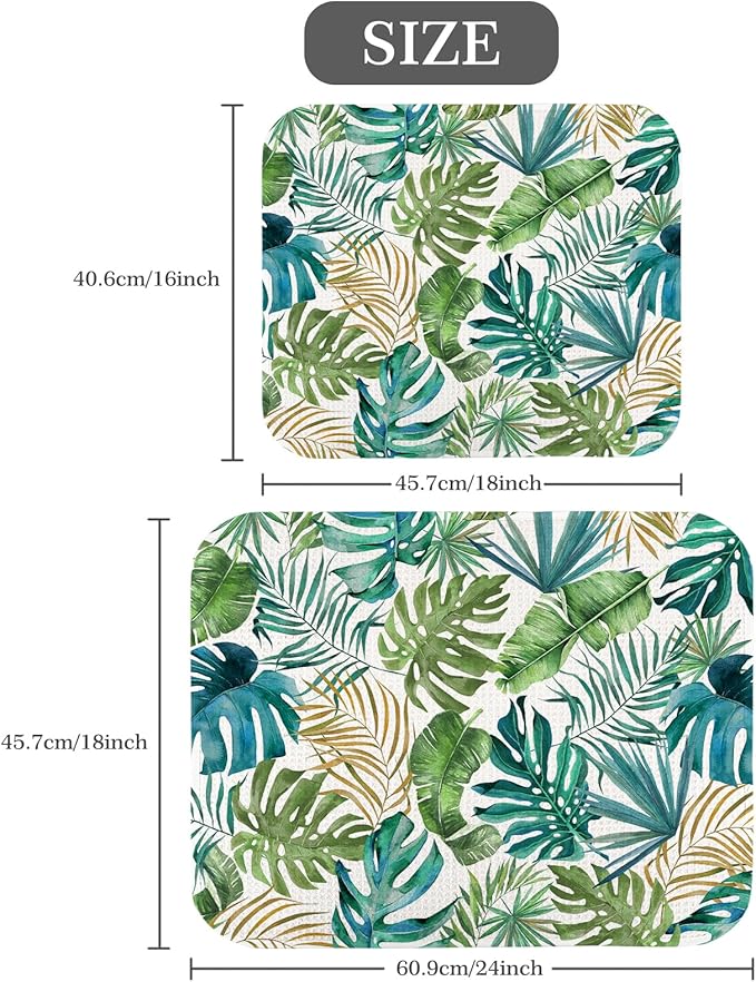Quick Absorbent Kitchen Drying Mat - Stylish Patterns Dish Drying Mat- 16×18 Inch & 18×24 Inch Kitchen Drainer Mat for Countertops, Dishes & Glassware