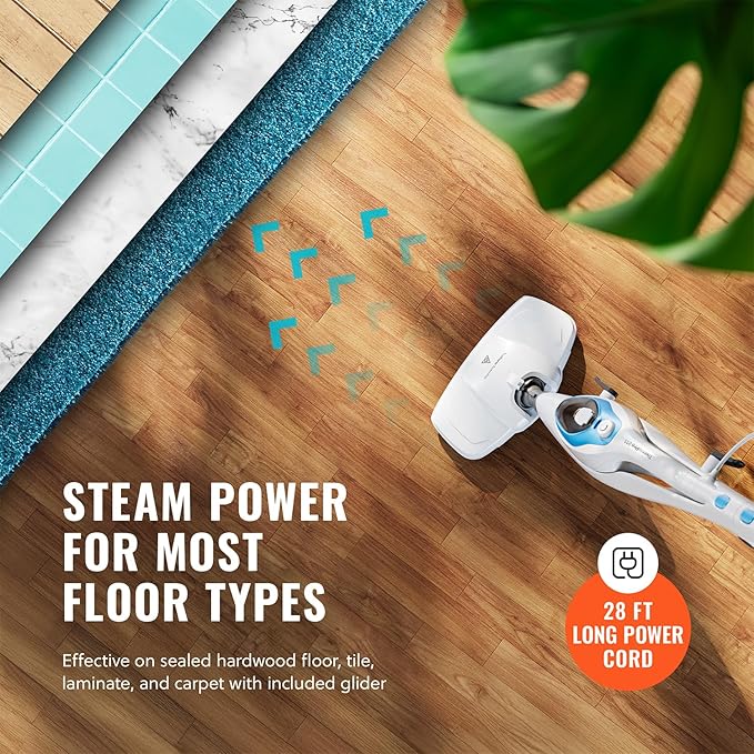 PurSteam 10-in-1 Steam Mop, Floor Steamer with Detachable Handheld Steam Cleaner for Tile, Hardwood Floors