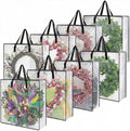 8 Pcs Clear Wreath Storage Bags 26 Inch Christmas Decoration Garland Container Door Garland Holiday Wreath Storage Holder with Handle and Zipper Heavy Duty Plastic Packing Totes(Black)