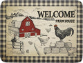 Farmhouse Rooster Dish Drying Mat 18x24 Inch Country Chicken Absorbent Dish Drainer Mat Reversible Countertops Protector Pad Kitchen Accessories