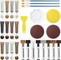 XCZNAGS Wood Repair Kit: 12-Color Wood Filler and 8-Color Furniture Markers Touch Up for Scratches/Holes/Stains/Cracks in Floors/Table/Cabinets(Laminate/Hardwood)