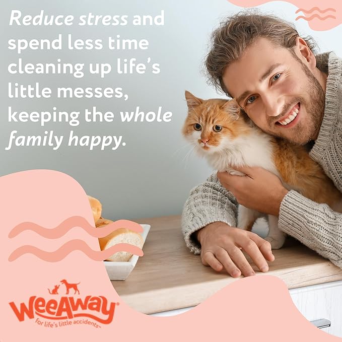 Wee Away X2 Ultra-Concentrated Stain & Strong Odor Eliminator, Enzyme Cleaner, Pet Odor Eliminator for Home - Cat & Kitten Urine Destroyer, Original Citrus Scent, 16 fl oz