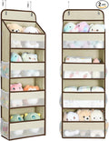Yecaye 2 Pack Over the Door Organizer, 35.2lbs Load Toy Stuffed Animal Storage, Swing-proof Hanging Bathroom Organizers and Storage for Nursery Newborn Baby Essential Stuff Dorm Room Essentials Beige