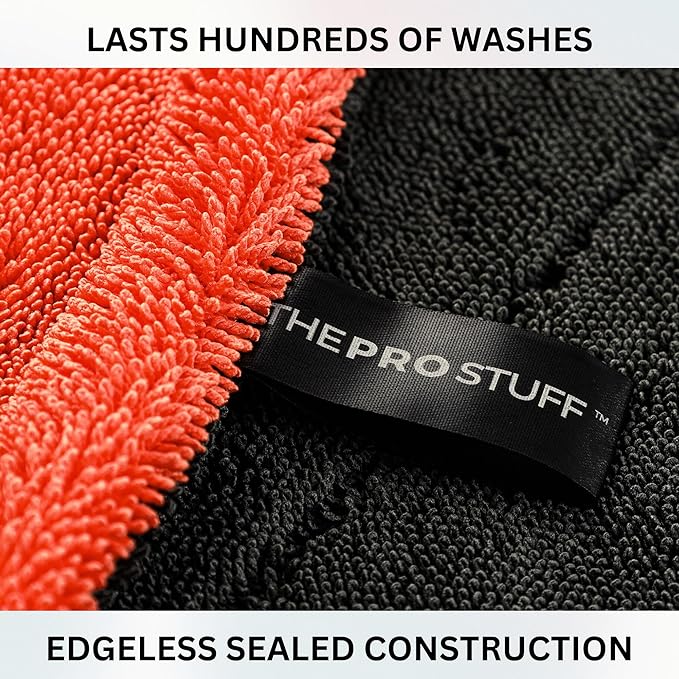 The Pro Stuff® Auto Drying Towel for Car - 1400 GSM Super Absorbent | Extra-Large 24×36 inch (2×3 ft) | Twisted Loop Microfiber | Dual-Sided Lint-Free Scratch-Free Edgeless Design | Resealable Bag