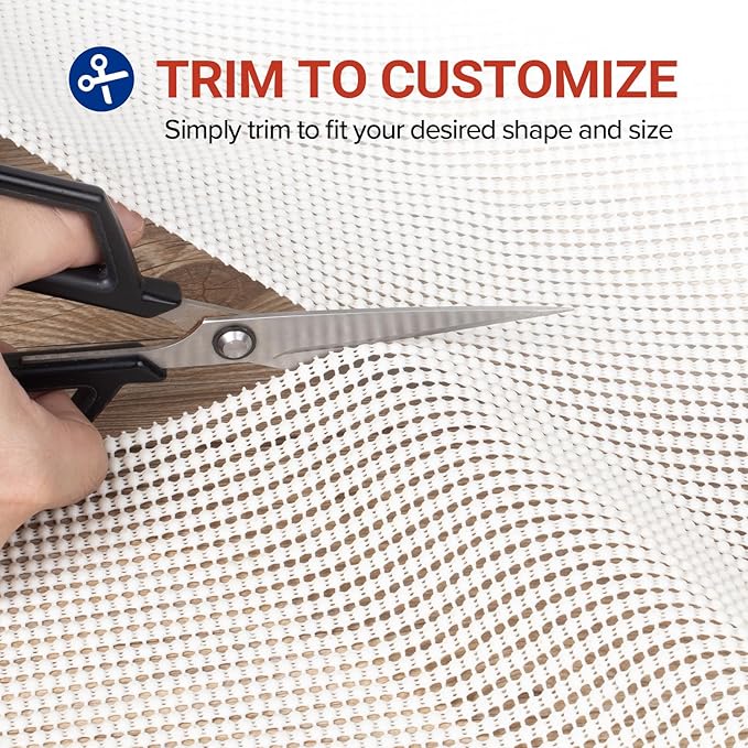 Jorvila Non-Slip Rug Pad Gripper 2x3 Feet, Anti Skid Mat for Under Area Rugs, Keeps Rugs in Position and Safe, Thick Cushioned Carpet Pad for Hardwood Floors Protection