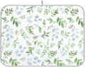Green Eucalyptus Leaves Dish Drying Mat for Kitchen Countertop 18x24 Rectangle Large Drying Mat Reusable Quick Dry Dish Sink Absorbent Mats Dishwasher Easy Clean Decorative Home Decor Essentials