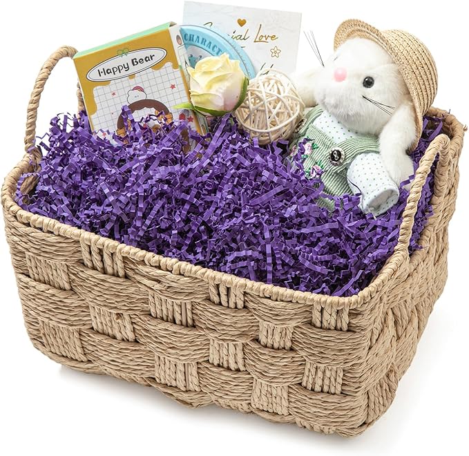 Mefleet 1 LB Crinkle Cut Paper Shred Filler Purple Crinkle Shredded Paper for Gift Box - Gift Basket Bag Filler - Grass Cushion Stuffing for Christmas Holiday Packaging Wrapping