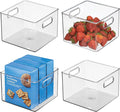 iDesign Clear Plastic Storage Bins for Kitchen - Pantry and Fridge Storage for Cabinets and Shelves, 4-Pack