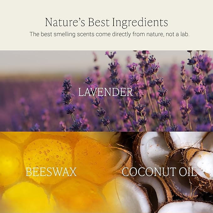 Fontana Candle Co Wood Wick Beeswax Jar Candles, Lavender - Made with Coconut Oil & Pure Essential Oils – Clean Burn, Long Lasting and Non-Toxic Candles for Home & Room Decor