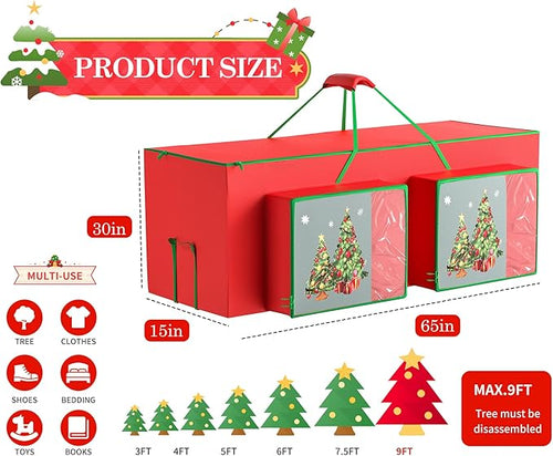 9FT Christmas Tree Storage Bag - 600D Oxford Waterproof Container for Artificial Trees with Reinforced Handles and Zipper - Durable Christmas Tree Bag for Storage - Xmas Storage Container