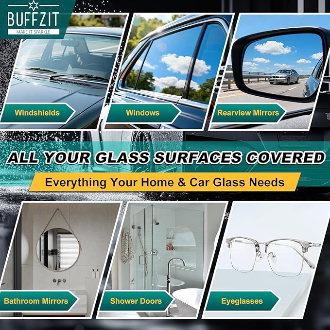 BUFFZIT Anti-Fog and Rain-Repellent Spray Kit – Fast-Acting Defogger and Waterproof Spray for Clear Vision, Easy Spray for Car Windshields, Windows, Mirrors, Glasses, Goggles and Helmets (2-Pack)