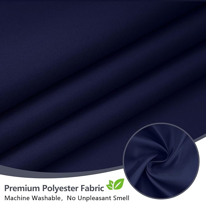 Navy Blue Fabric Shower Curtain Liner with 3 Large Magnets, 72 x 84 inch Extra Long Waterproof Cloth Shower Liner, Bathroom Dark Blue Tall Shower Curtain Machine Washable