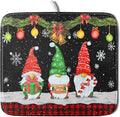 Merry Christmas Dish Drying Mat Black Gnomes Dish Drainer Mats 16x18 Inch Holiday Decorative Absorbent Dishes Pad for Kitchen Counter Sink
