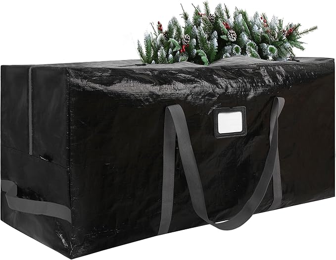 Large Christmas Tree Storage Bags Heavy Duty Tree Bags Holiday Storage Bags Protects From Moisture Or Dust,Alternative To Xmas Tree Storage Box (Black, 9 Ft)