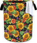 Sunflowers Laundry Basket Storage Bin Foldable Laundry Hamper Clothes Storage Bucket Organizer 19.6x15.7 Inch For Laundry Room/Bedroom/Bathroom