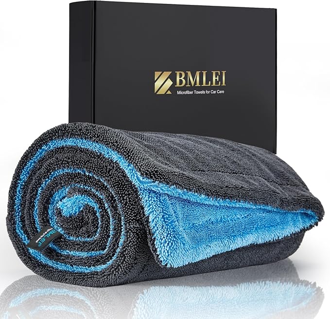 BMLEI Car Drying Towel,48"x24" Extra Large Twisted-Loop Car Detailing Towel,1300GSM Super Absorbent, Streak Free Microfiber Cleaning Cloth for Cars, Trucks,Full-Sized SUVs