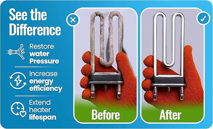 Prystene Tankless Water Heater Descaler Solution (32 Fluid Ounces) - Professional-Grade Descaler/Cleaner Restores Heating Efficiency. Easy to Use, Food Grade Ingredients, Biodegradable, Made in USA.