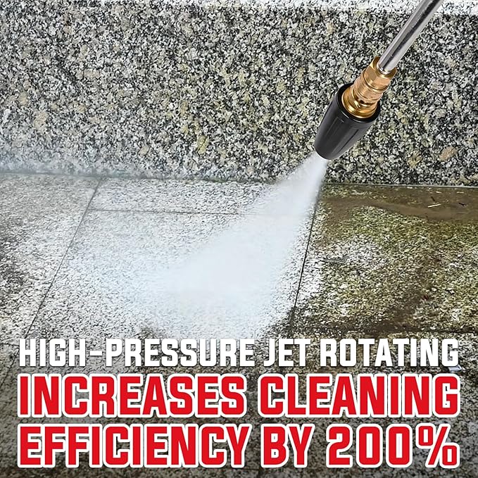 YAMATIC Pressure Washer Tips Turbo Nozzle, 360° Rotating Spray Turbo 3600 PSI 4.0GPM with 1/4" Quick Connector, Compatible with Ryobi, Greenworks, Craftsman, Troybilt, Simpson