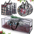 5 Pack Christmas Storage Bags, 7.5 Ft Christmas Tree Large Bag, 24" Wreath Containers and 25" Garland Packing Tote Moving Bags with Handle Zipper for Artificial Xmas Tree Wreath Garland