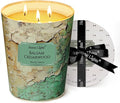 HomeLights Scented Candles | Large Jar 34 Oz Natural Soy Candle | 130 hrs Long-Lasting with 3 Wicks | Industrial Chic for Home Decor | Gifts for Mom & Women, Balsam Cedarwood