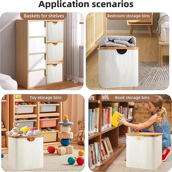 Cube Storage Bin 12 Inch -2 Pack,Collapsible Cube Storage Organizer with Handles,Fabric Storage Bins for Cubes Storages,Square Baskets for Organizing,Storage Bins for Shelve