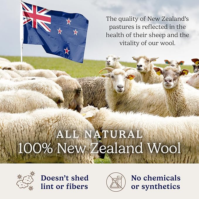 Handy Laundry Wool Dryer Balls - Natural Fabric Softener, Reusable, Reduces Clothing Wrinkles and Saves Drying Time, Better Alternative to Plastic Balls and Liquid Softener (Pack of 12)