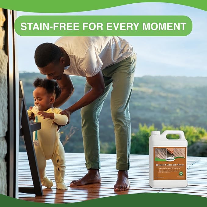 DeckMax Premium Deck Cleaner Kit | Deck Cleaner and Mildew Remover | Cleans up to 1,500 Sq. Ft. | Safe for Trex, Timbertech & Wood Decking | Powerful & Eco-Friendly Deck's Cleaning Solution