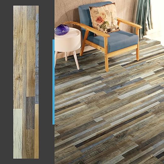 Art3d 36-Pack 54 Sq.ft Peel and Stick Floor Tiles Vinyl Plank Flooring Wood Look, Adhesive and Waterproof Tile Sticker for Bedroom, Living Room, Kitchen, RV in Aspen Yellow