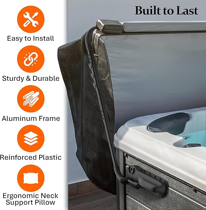 Byers Choice Hot Tub Cover Lifter - 96" to 72" Pivot Top Mount Spa Cover Lift - Adjustable Hot Tub Cover Lift - Fits Most Spa Hot Tubs - Collapsible Spa Cover Lifter - Reinforced Brackets Lift