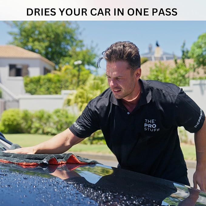 The Pro Stuff® Auto Drying Towel for Car - 1400 GSM Super Absorbent | Extra-Large 24×36 inch (2×3 ft) | Twisted Loop Microfiber | Dual-Sided Lint-Free Scratch-Free Edgeless Design | Resealable Bag