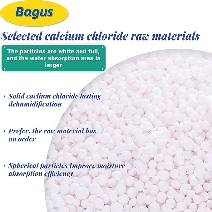 Bagus Hanging Moisture Absorber Bags (8 Pack) - Fragrance-Free Dehumidifier for Closet, Bathroom, RV, Boat & Storage Spaces, Compact Design with 12.5 Oz High-Capacity Absorption