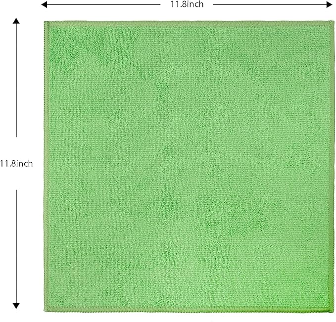 Tricol Clean 12 Pack Microfiber Cleaning Cloth 11.8x11.8inch - Streak-Free, Reusable Wipes for Glass, Kitchen, Car, Dusting - Absorbent & Lint-Free (Mixed 4 Colors 03, 11.8 x 11.8 in)