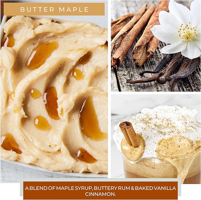 A Cheerful Giver - Butter Maple Mama Scented Glass Jar Candle (22oz) with Lid & True to Life Fragrance Made in USA