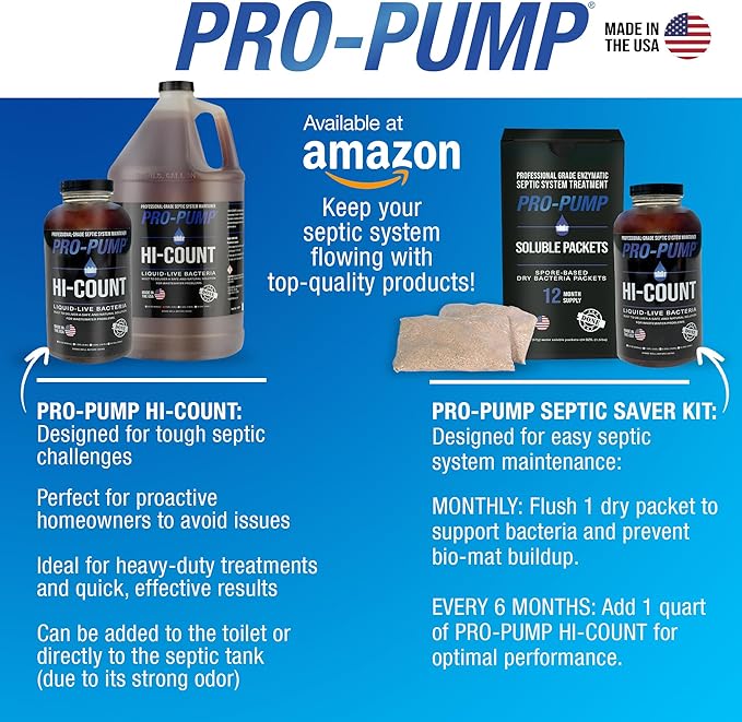 HI-COUNT Professional Grade Septic Tank Maintenance Liquid, 1 Quart (32 Fl Oz)
