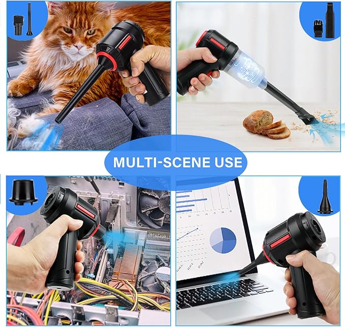 Meudeen Air Duster - Computer Vacuum Cleaner - for Keyboard Cleaning- Cordless Canned Air- Powerful - Energy-Efficient(Air-01)