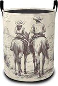 Laundry Basket-Western Cowboy Foldable Waterproof Oxford Cloth Funny Tote Bag Laundry Hamper Clothes Storage Bucket Organizer For Bathroom/Laundry Storage/Bedroom Storage Basket