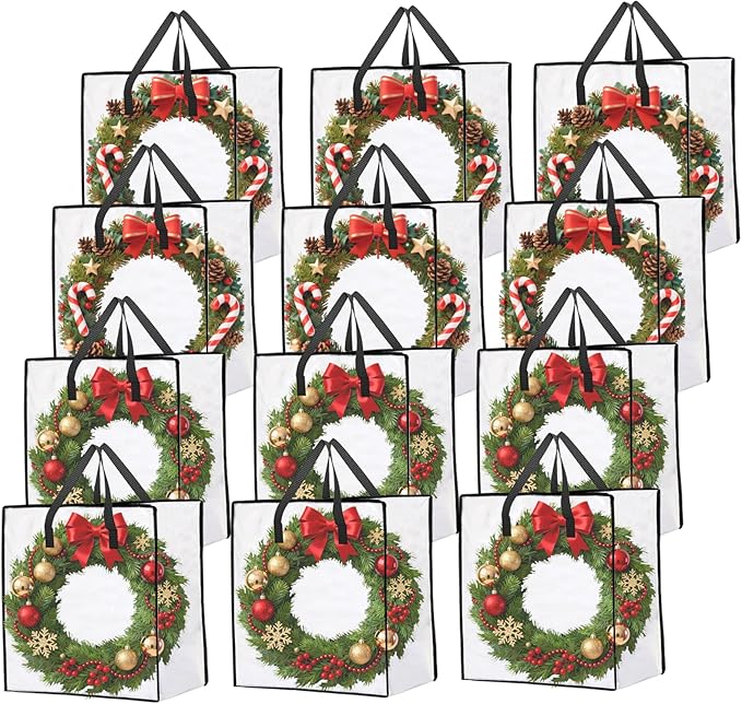 12 Pack 95L Wreath Storage Bags, 26 Inch Wreath Storage Container for 24 to 30 Inch Artificial Garland, Holiday Decoration Organizer for College Carrying Bedding Toys Organizer