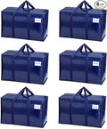 VENO 6 Pack Moving Bags, Heavy Duty, Moving Boxes Alternative, Packing Storage Supplies for Dorm Room Essentials with Zipper for Clothes, Extra Large Totes for Packaging (Blue, 6 Pack)