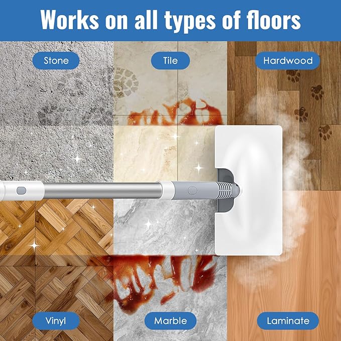 FEPPO Steam Mop & Detachable Handheld Steam Cleaner for Home and Floor Cleaning, 15s Heat-Up, 230°F Floor Steamer for Deep Cleaning with Multi-purpose Attachments Hardwood Floors, Tile,Grout,Furniture