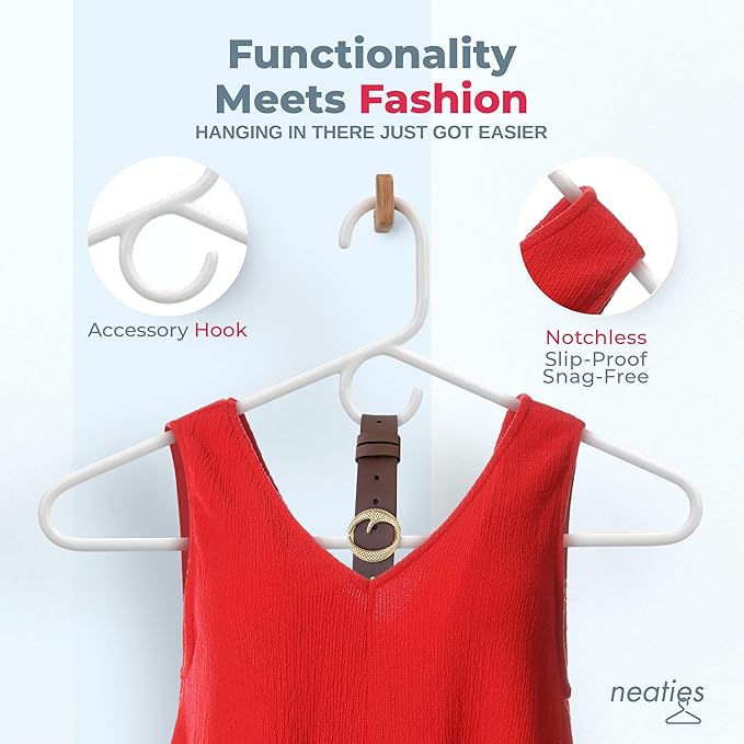 Neaties Heavy Duty Clothes Hangers 100+ Pack (216 Count) – Made in The USA – 8lb Capacity Plastic Hangers for Adult Clothing – Durable for Pants, Coats, Jackets, or Jeans – Gray