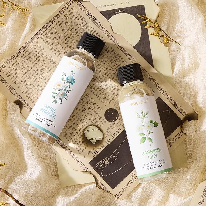 Airkeep Reed Diffuser Oil Refill/April Breeze/3.38oz（100ml/1 Pack/Scented Oil Refill for Reed Diffuser Home Fragrance for Bedroom, Bathroom Office Home Decor