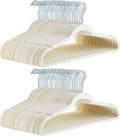 Amazon Basics Slim, Velvet, Non-Slip, Space-Saving Suit Clothes Hangers, Pack of 100, Ivory/Beige