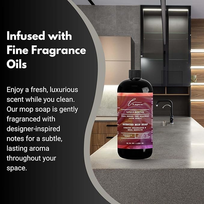 Lapew Spellbound Scented Mop Soap Concentrate 36 oz | Premium Fragranced Floor Cleaner | Streak-Free | Hard Floor Cleaning Solution | Eco Friendly | Made in USA (Love Spell)